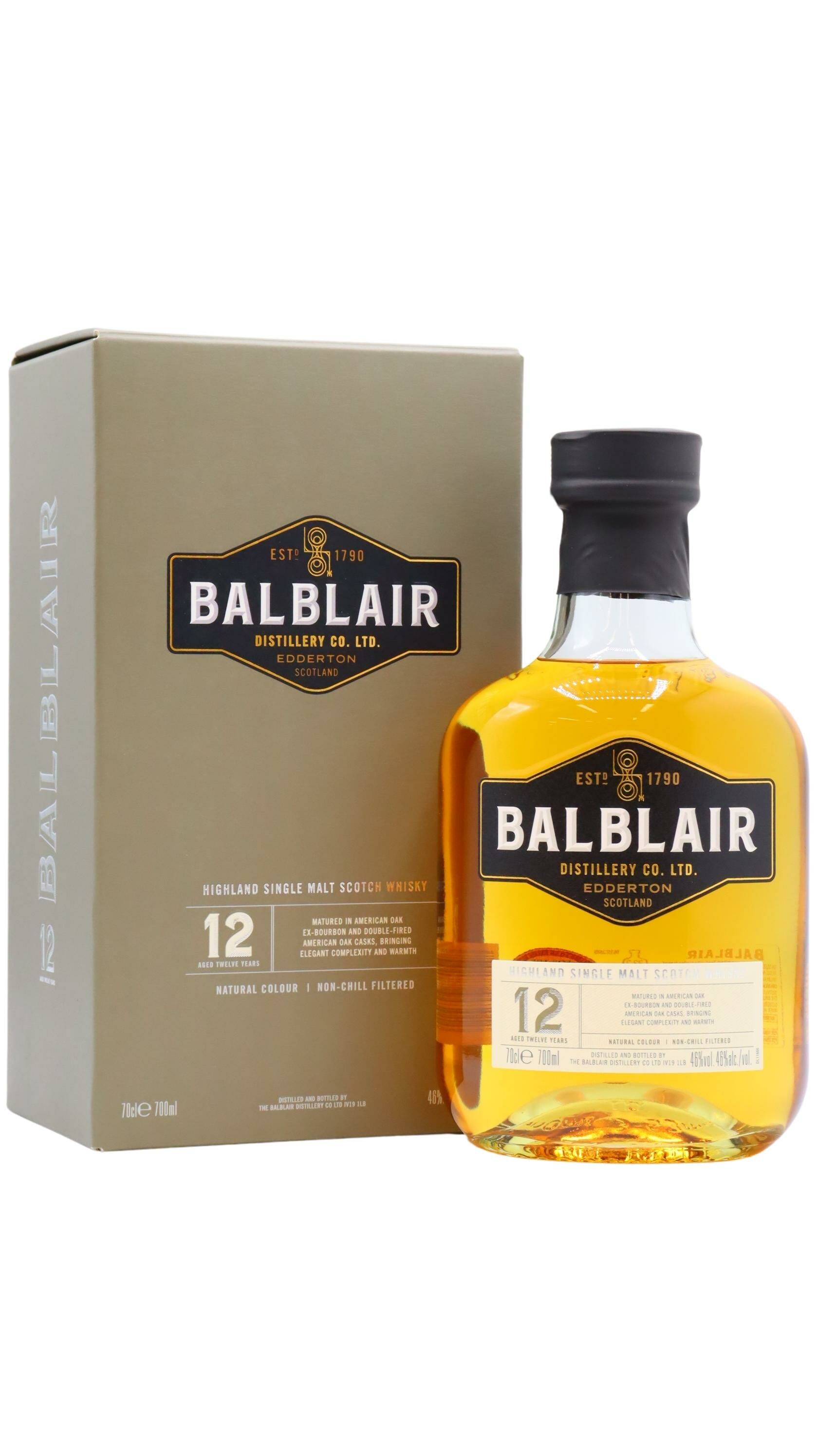Balblair - Highland Single Malt Scotch 12 year old Whisky 70cl 46