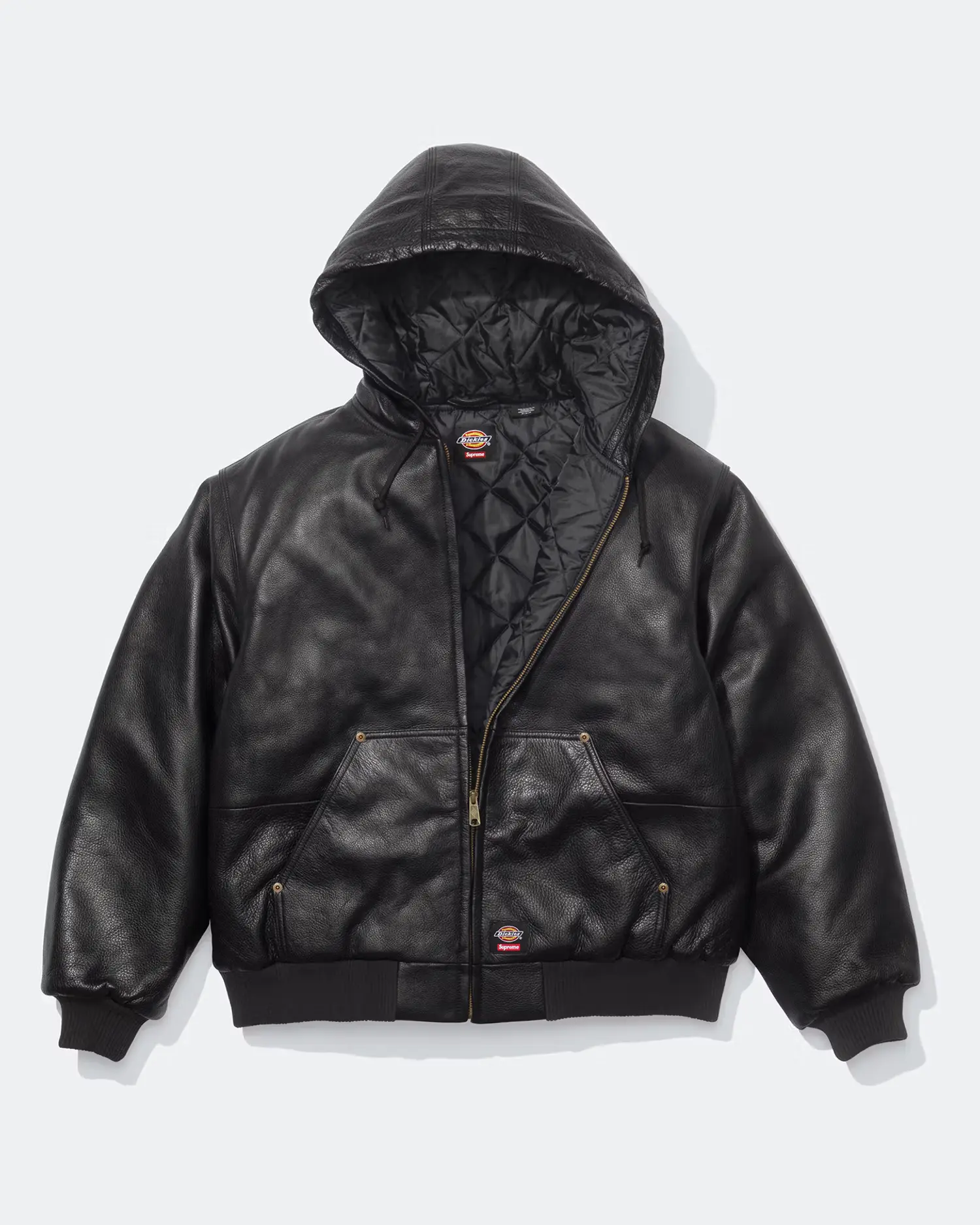 Supreme®/Dickies® Hooded Leather Work Jacket | Supreme 24fw